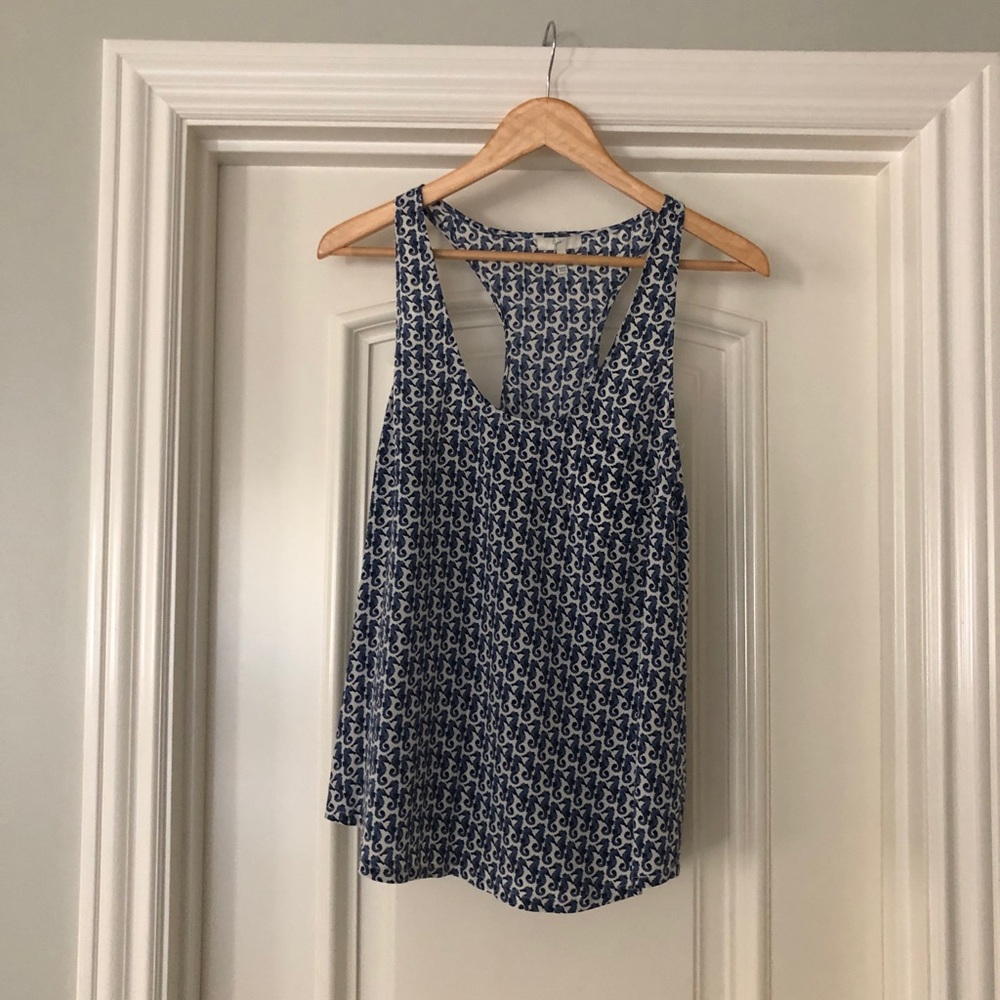 Joie 100% silk Seahorse tank top